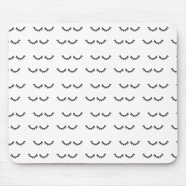 Schwarze Wimpern Mousepad (Vorne)