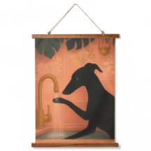Schwarze Windhund-Waschpfoten-Wandkunst