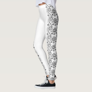 Schwarze Wirbel Leggings