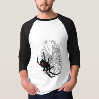 schwarze Witwe auf Spinnennetz T-Shirt