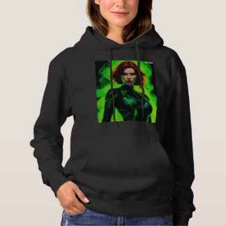 "Schwarze Witwe in neongrünem Rauch umhüllt" Hoodie