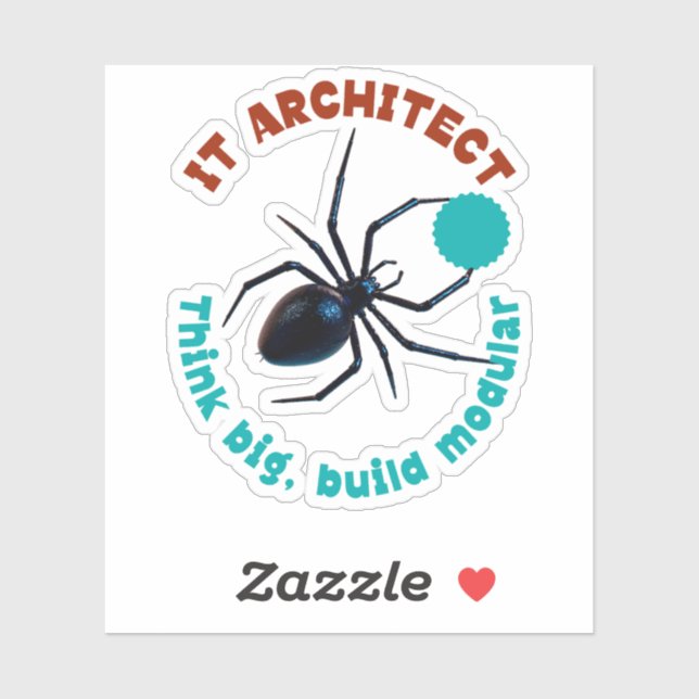 Schwarze Witwe IT-Architekt Modular Lustig Aufkleber (Blatt)
