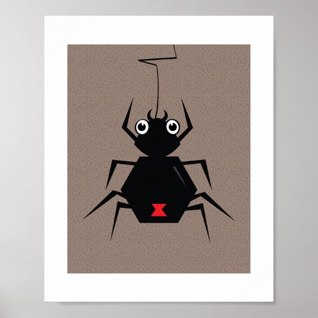 Schwarze Witwe Minimal Illustration Poster für Kin (Vorne)