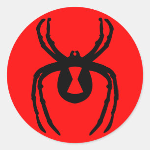 Schwarze Witwe Runder Aufkleber