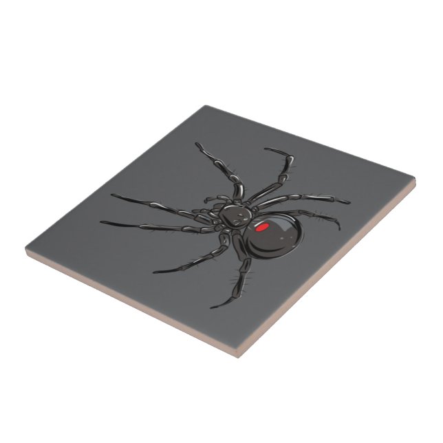 Schwarze Witwe Spider Originelle Zeichnend Kunst Fliese (Seite)