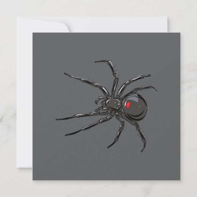 Schwarze Witwe Spider Originelle Zeichnend Kunst Karte (Vorderseite)