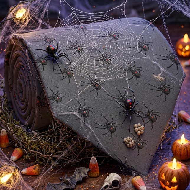 Schwarze Witwe Spider Originelle Zeichnend Kunst Krawatte (Von Creator hochgeladen)