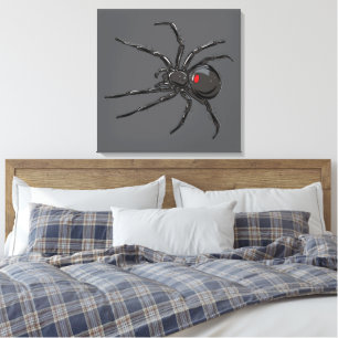 Schwarze Witwe Spider Originelle Zeichnend Kunst Leinwanddruck