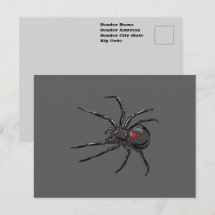 Schwarze Witwe Spider Originelle Zeichnend Kunst Postkarte