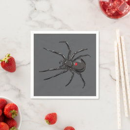 Schwarze Witwe Spider Originelle Zeichnend Kunst Serviette