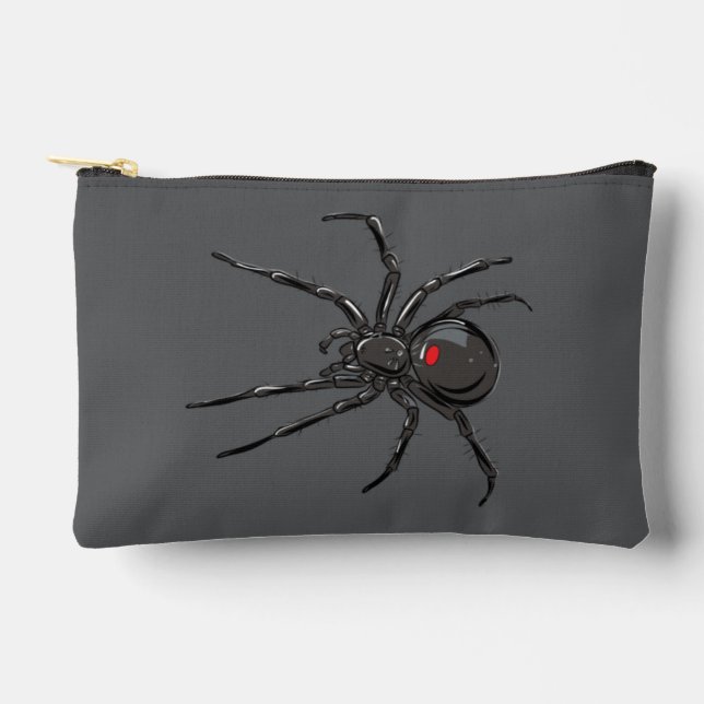 Schwarze Witwe Spider Originelle Zeichnend Kunst Zubehörtasche (Vorderseite)