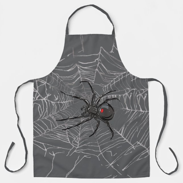 Schwarze Witwe Spider und Spiderweb Zeichnend Kuns Schürze (Vorderseite)