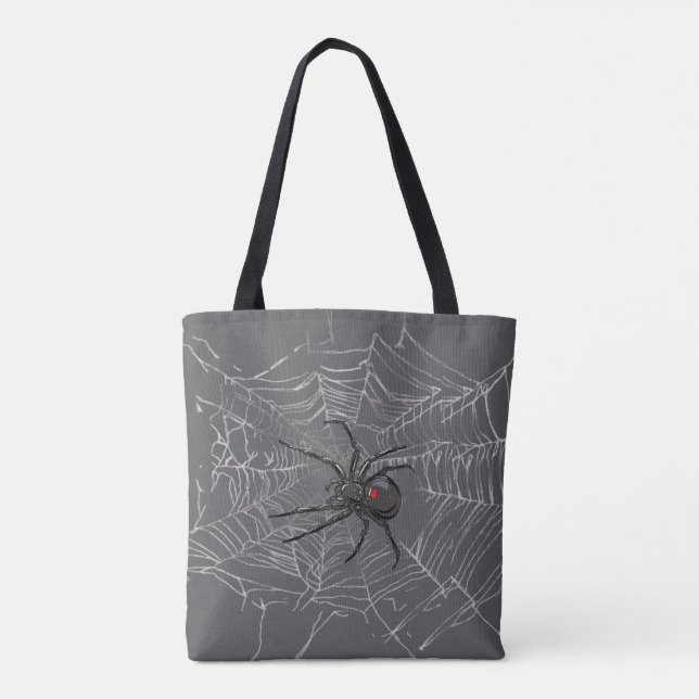 Schwarze Witwe Spiderweb Zeichnend Kunst (Rückseite)