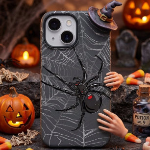 Schwarze Witwe Spiderweb Zeichnend Kunst iPhone 16 Hülle