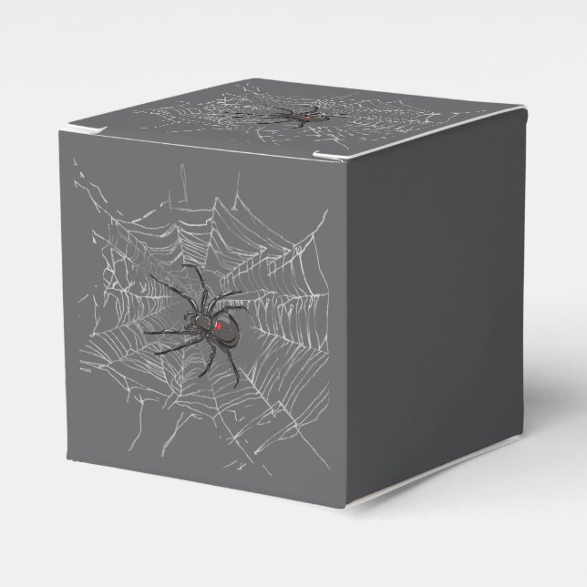 Schwarze Witwe Spiderweb Zeichnend Kunst Geschenkschachtel (Vorderseite)