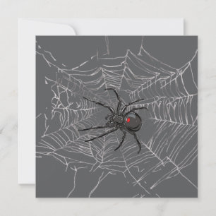 Schwarze Witwe Spiderweb Zeichnend Kunst Karte