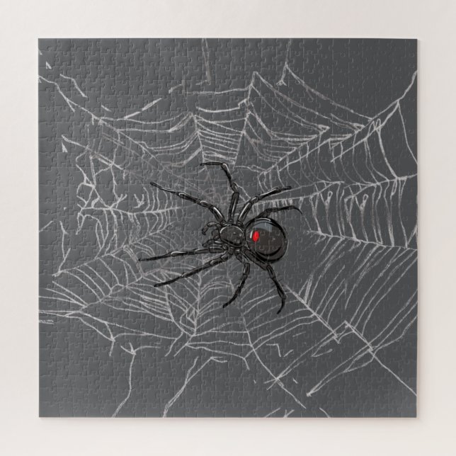 Schwarze Witwe Spiderweb Zeichnend Kunst Puzzle (Vertikal)