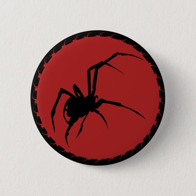 Schwarze Witwe-Spinne Button (Vorderseite)