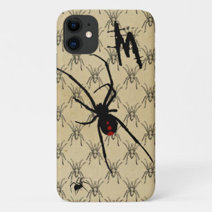 Schwarze Witwe-Spinne Gothic Halloween-Monogramm Case-Mate iPhone Hülle