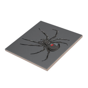 Schwarze Witwe Spinne Originalzeichnung Kunst Fliese