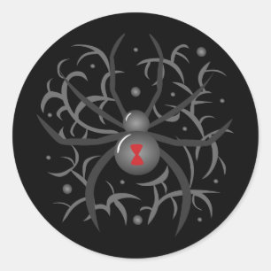 Schwarze Witwe-Spinne Runder Aufkleber