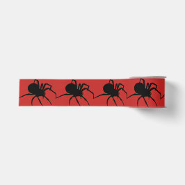 Schwarze Witwen auf der roten Halloween-Ribbon Ripsband
