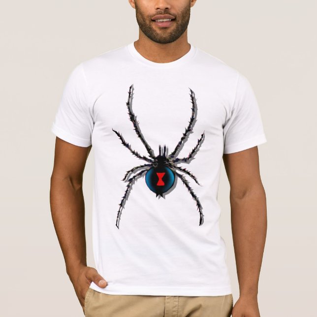 Schwarze Witwen-Spinne beschattete T - Shirt (Vorderseite)