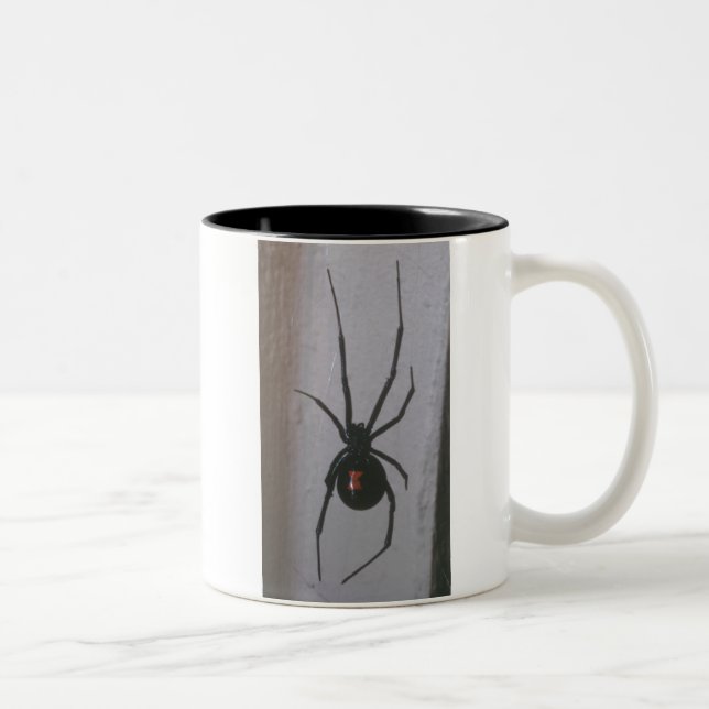 Schwarze Witwen-Spinne Zweifarbige Tasse (Rechts)