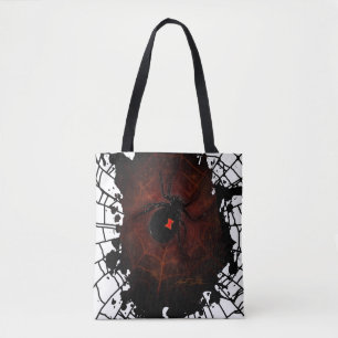 Schwarze Witwenspinne Farbklecks Netz Gothic