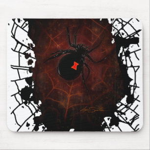 Schwarze Witwenspinne Gothic Farbe Spritzflecken N Mousepad
