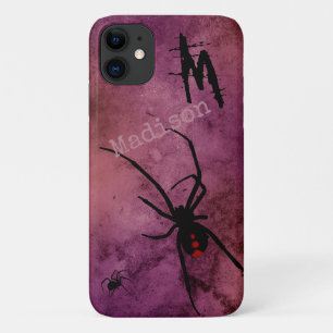 Schwarze Witwenspinne Gothic Halloween Monogramm N Case-Mate iPhone Hülle