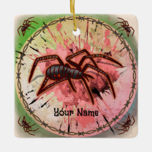 Schwarze Witwenspinne Keramikornament