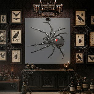 Schwarze Witwenspinne Originalzeichnung Kunst Leinwanddruck