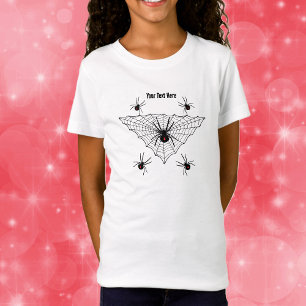 Schwarze Witwenspinnen in Netz Roten Stunden Glas  T-Shirt