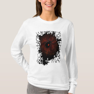 Schwarze Witwenspinnen-Netz-Gotische-Dunkle-Kantig T-Shirt