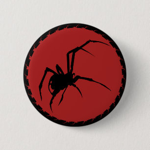 Schwarze Witzspinne Button