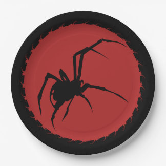 Schwarze Witzspinne Pappteller