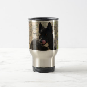 Schwarze Wolf-Reise/Pendler-Tasse Reisebecher