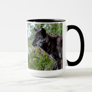 Schwarze Wolf-Tasse Tasse