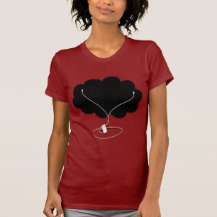 Schwarze Wolke mit Ohrknospen T-Shirt
