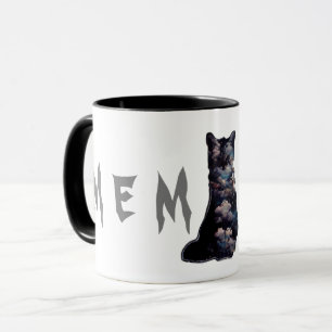 Schwarze Wolkenkatze Tasse