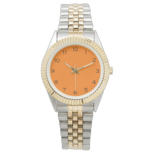 Schwarze Zahlen auf Orange Womens cn Armbanduhr