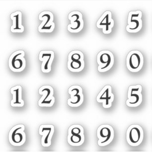 Schwarze Zahlen Aufkleber