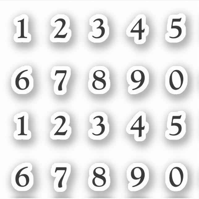 Schwarze Zahlen Aufkleber (Vorderseite)