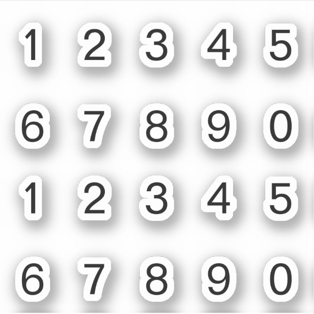 Schwarze Zahlen Aufkleber (Vorderseite)