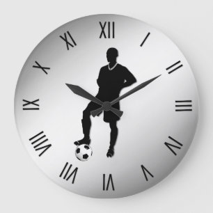 Schwarze Zahlen für Fußball-Spieler Große Wanduhr