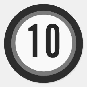 Schwarze Zahlenaufkleber Runder Aufkleber