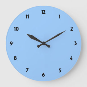 Schwarze Zahlenuhr mit blauer Farbuhr Große Wanduhr