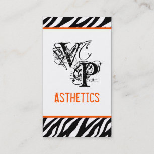 Schwarze Zebra Print Orange Interieur Business Car Visitenkarte