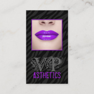 Schwarze Zebra Print Purpl Lippen bilden die Visit Visitenkarte